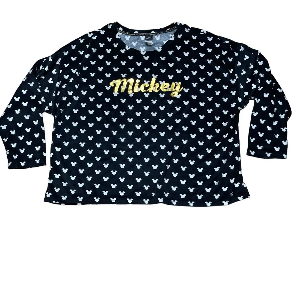 Disney Mickey Mouse Size 3X 22W-24W Sleepwear 2 Piece Pj Set‎ Fleece Top Pants - Picture 4 of 12